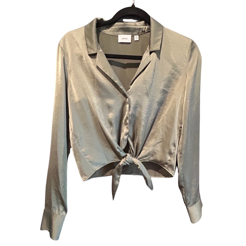 Wilfred Satin Tie-Front Blouse – Satin
